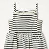 Amazon Essentials Girls and Toddlers’ Cotton Strappy Midi Dress(Ecru Black French Stripe)