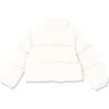 Amazon Essentials Girls and Toddlers’ Cropped Full-Zip Fully Lined Puffer Jacket (Quilted Matte or Sherpa Fleece)(Eggshell White)
