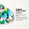 Amazon Essentials Girls and Toddlers’ Cropped Full-Zip Fully Lined Puffer Jacket (Quilted Matte or Sherpa Fleece)(Geo Camo)