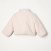 Amazon Essentials Girls and Toddlers’ Cropped Full-Zip Fully Lined Puffer Jacket (Quilted Matte or Sherpa Fleece)(Light Beige)