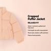 Amazon Essentials Girls and Toddlers’ Cropped Full-Zip Fully Lined Puffer Jacket (Quilted Matte or Sherpa Fleece)(Light Brown)