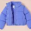 Amazon Essentials Girls and Toddlers’ Cropped Full-Zip Fully Lined Puffer Jacket (Quilted Matte or Sherpa Fleece)(Purple Blue)