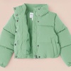 Amazon Essentials Girls and Toddlers’ Cropped Full-Zip Fully Lined Puffer Jacket (Quilted Matte or Sherpa Fleece)(Sage Green)