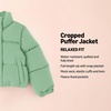 Amazon Essentials Girls and Toddlers’ Cropped Full-Zip Fully Lined Puffer Jacket (Quilted Matte or Sherpa Fleece)(Sage Green)