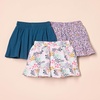 Amazon Essentials Girls and Toddlers’ Knit Skorts with Elastic Waist and Built-in Shorts, Pack of 3(Navy Floral)