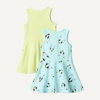 Amazon Essentials Girls and Toddlers’ Knit Sleeveless Fit and Flare Tank Play Dress, Pack of 2(Tweety)