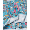 Amazon Essentials Girls and Toddlers’ Knitted Ruffle Scooter Skirts with Elastic Waist and Built in Shorts(Deep Blue Fruit/Doodles Print/Pink)