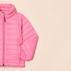 Amazon Essentials Girls and Toddlers’ Light-Weight Water-Resistant Packable Mock Puffer Jackets(Bright Pink)