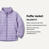 Amazon Essentials Girls and Toddlers’ Light-Weight Water-Resistant Packable Mock Puffer Jackets(Dusty Grape)