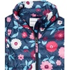 Amazon Essentials Girls and Toddlers’ Light-Weight Water-Resistant Packable Mock Puffer Jackets(Navy Floral)