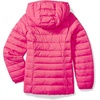 Amazon Essentials Girls and Toddlers’ Lightweight Water-Resistant Packable Hooded Puffer Jacket(Dark Pink)