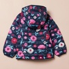 Amazon Essentials Girls and Toddlers’ Lightweight Water-Resistant Packable Hooded Puffer Jacket(Navy Floral)