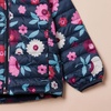 Amazon Essentials Girls and Toddlers’ Lightweight Water-Resistant Packable Hooded Puffer Jacket(Navy Floral)