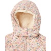 Amazon Essentials Girls and Toddlers’ Long Quilted Cocoon Puffer Coat(Cream Floral)