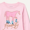 Amazon Essentials Girls and Toddlers’ Long-Sleeve Crewneck T-Shirts, Multipacks(Pastel Pink Howdy)
