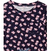 Amazon Essentials Girls and Toddlers’ Long-Sleeve Elastic Waist T-Shirt Dress(Blue Floral/Navy)