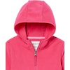 Amazon Essentials Girls and Toddlers’ Polar Fleece Full-Zip Hooded Lightweight Jacket, Insulated(Dark Pink)