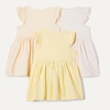Amazon Essentials Girls and Toddlers’ Ruffle Flutter Sleeve Jersey Tunic(Beige/Oatmeal Heather/Pastel Yellow)