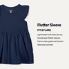 Amazon Essentials Girls and Toddlers’ Ruffle Flutter Sleeve Jersey Tunic(Light Grey Heather/Navy/White)
