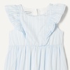 Amazon Essentials Girls and Toddlers’ Ruffle Woven Dress(Light Blue Stripes)