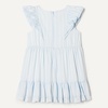 Amazon Essentials Girls and Toddlers’ Ruffle Woven Dress(Light Blue Stripes)