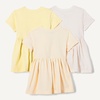 Amazon Essentials Girls and Toddlers’ Short Sleeve Stretchy Cotton Jersey Dress, Breathable, Pack of 3(Beige/Oatmeal Heather/Pastel Yellow)