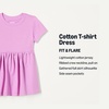 Amazon Essentials Girls and Toddlers’ Short Sleeve Stretchy Cotton Jersey Dress, Breathable, Pack of 3(Mauve/Pink/Apples)