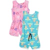 Amazon Essentials Disney | Marvel | Star Wars | Frozen | Princess Girls and Toddlers’ Knit Sleeveless Rompers, Pack of 2(2-pack Star Wars Neon Child)