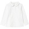 Amazon Essentials Girls’ Long Sleeve Poplin Peter Pan Shirt(Bright White)