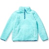 Amazon Essentials Girls’ Long Sleeve Sherpa Fleece Quarter-Zip Pullover Jacket, Insulated(Aqua Blue)