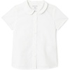 Amazon Essentials Girls’ Short Sleeve Peter Pan Collar Shirt(Bright White)