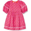 Amazon Essentials Girls and Toddlers’ 100% Cotton Puff-Sleeve Fit & Flare Dress(Hot Pink Posey Floral)