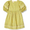 Amazon Essentials Girls and Toddlers’ 100% Cotton Puff-Sleeve Fit & Flare Dress(Lemon Posey Floral)