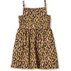 Amazon Essentials Girls and Toddlers’ Cotton Strappy Midi Dress(Dark Tan Leopard)