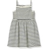 Amazon Essentials Girls and Toddlers’ Cotton Strappy Midi Dress(Ecru Black French Stripe)