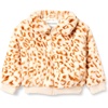 Amazon Essentials Girls and Toddlers’ Cropped Faux Fur Jacket, Outerwear(Cream Leopard)