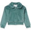 Amazon Essentials Girls and Toddlers’ Cropped Faux Fur Jacket, Outerwear(Green)