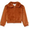 Amazon Essentials Girls and Toddlers’ Cropped Faux Fur Jacket, Outerwear(Light Brown)