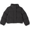 Amazon Essentials Girls and Toddlers’ Cropped Full-Zip Fully Lined Puffer Jacket (Quilted Matte or Sherpa Fleece)(Black)