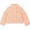 Amazon Essentials Girls and Toddlers’ Cropped Full-Zip Fully Lined Puffer Jacket (Quilted Matte or Sherpa Fleece)(Light Brown)