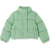 Amazon Essentials Girls and Toddlers’ Cropped Full-Zip Fully Lined Puffer Jacket (Quilted Matte or Sherpa Fleece)(Sage Green)