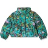 Amazon Essentials Girls and Toddlers’ Cropped Full-Zip Fully Lined Puffer Jacket (Quilted Matte or Sherpa Fleece)(Texture Splatter)