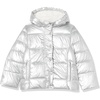 Amazon Essentials Girls and Toddlers’ Heavyweight Hooded Puffer Coat, Water-Resistant(Metallic Silver)
