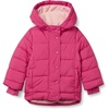 Amazon Essentials Girls and Toddlers’ Heavyweight Hooded Puffer Coat, Water-Resistant(Pink)