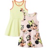 Amazon Essentials Girls and Toddlers’ Knit Sleeveless Fit and Flare Tank Play Dress, Pack of 2(Minnie Mouse)