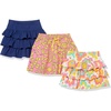Amazon Essentials Girls and Toddlers’ Knitted Ruffle Scooter Skirts with Elastic Waist and Built in Shorts(3-pack Rainbow/Pasta/Navy)