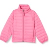 Amazon Essentials Girls and Toddlers’ Light-Weight Water-Resistant Packable Mock Puffer Jackets(Bright Pink)
