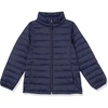 Amazon Essentials Girls and Toddlers’ Light-Weight Water-Resistant Packable Mock Puffer Jackets(Navy)