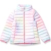 Amazon Essentials Girls and Toddlers’ Light-Weight Water-Resistant Packable Mock Puffer Jackets(Pink Ombre)