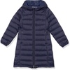 Amazon Essentials Girls and Toddlers’ Long Lightweight Hooded Puffer Jacket(Dark Navy)